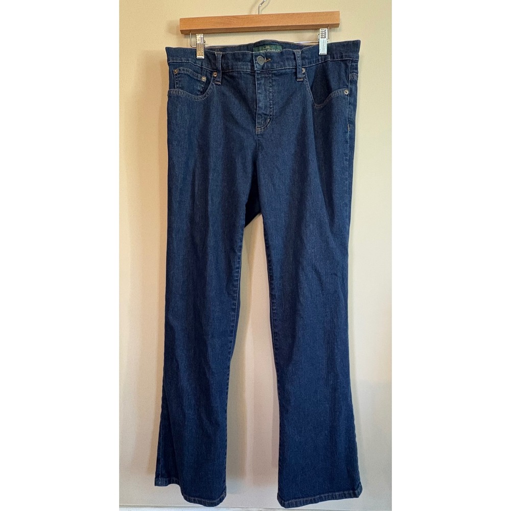Lauren Ralph Lauren Dark Wash Stretch Denim Jeans Straight Leg Size 12